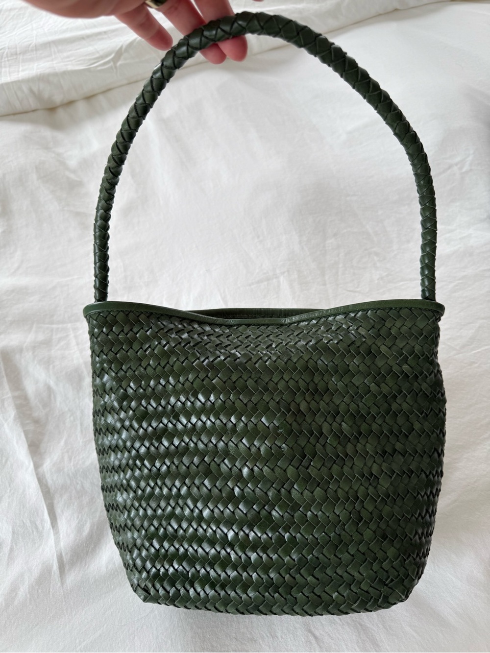 Madewell The Signature Woven Shoulder Bag Golf Green NWT - Picture 5 of 6